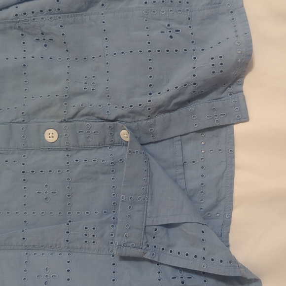 Madewell Button-Front V-Neck Mini Dress, Color Tranquil Lake Size M - Picture 10 of 16